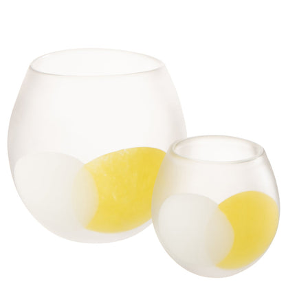 Farol globo blanco/amarillo grande J-Line
