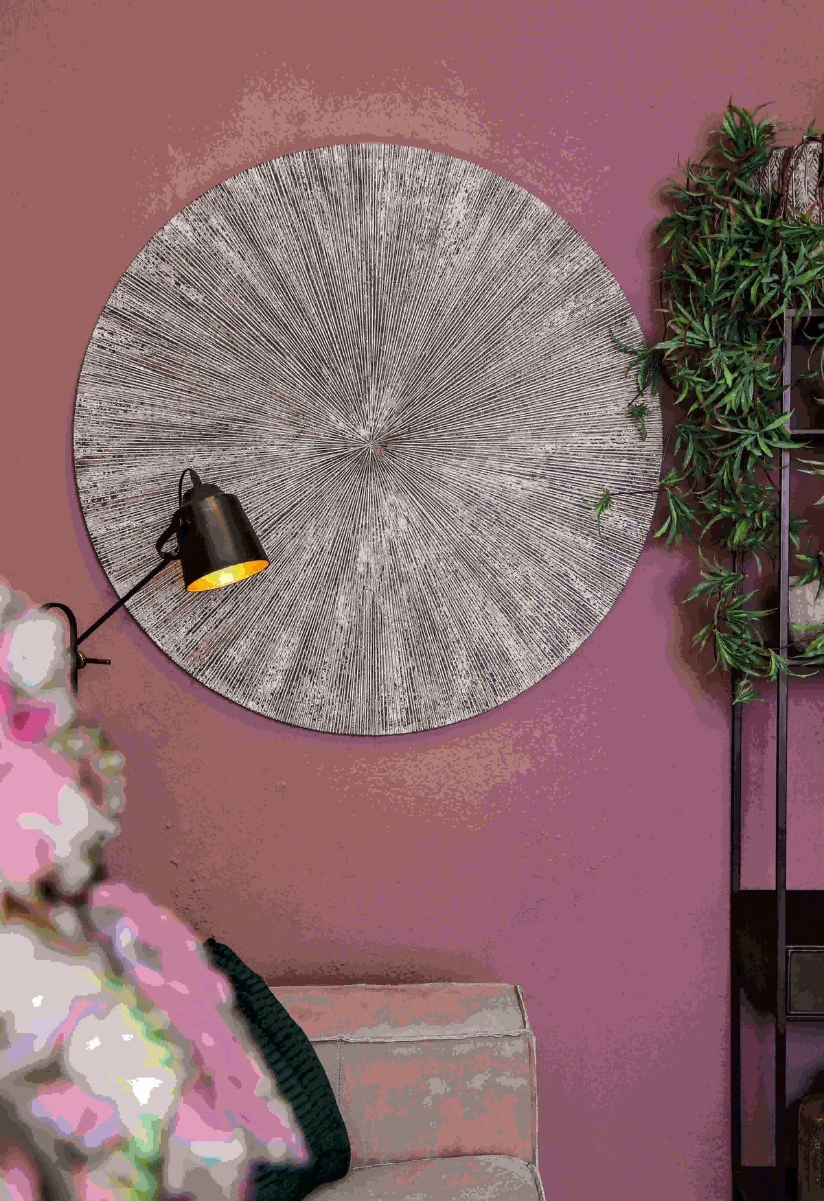 Panel de pared redondo acanalado PTMD Zapp blanco