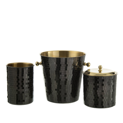 Cubo de hielo Mosaico Acero Inoxidable Negro J-Line