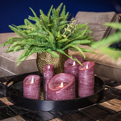 Set de 5 velas LED Borgoña rústica PTMD