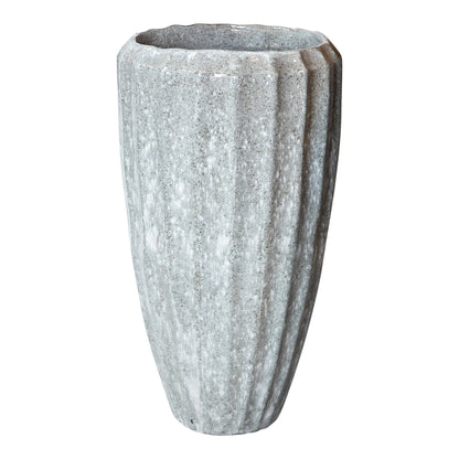 Maceta de cerámica blanca Olver pequeña Ø48x90cm PTMD