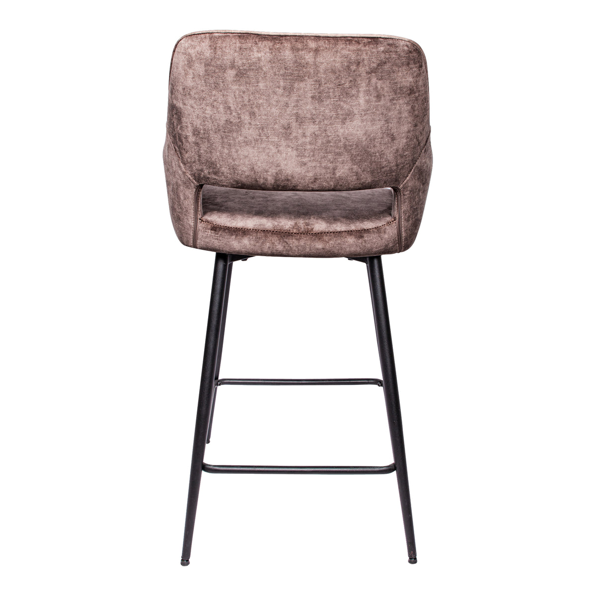 Juego de 2 taburetes de bar Fal Low Velvet marrón PTMD