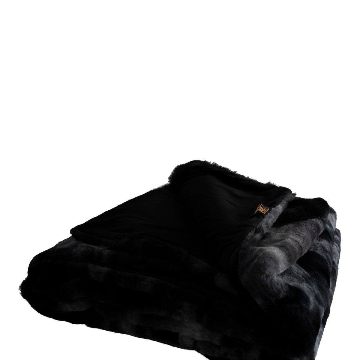 Manta Linde de terciopelo negro 220x240cm PTMD