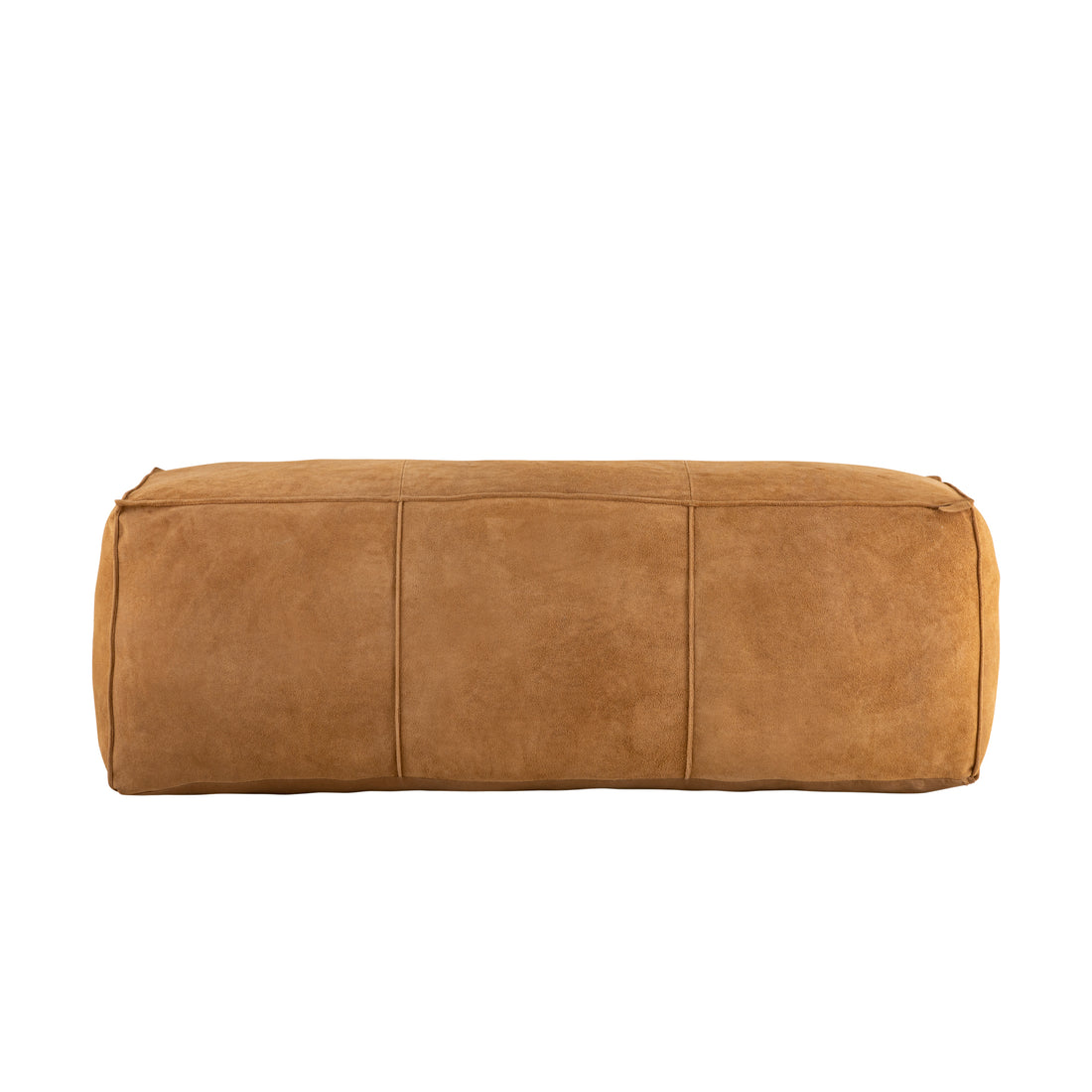 Puf Marieke de ante y piel, rectangular, color camel, PTMD