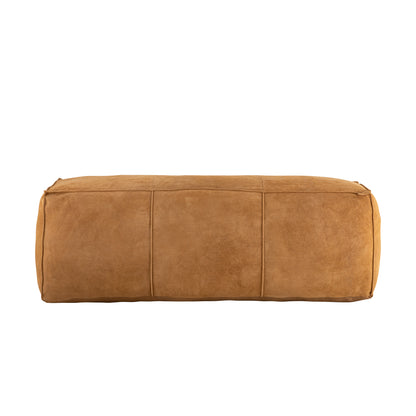 Puf Marieke de ante y piel, rectangular, color camel, PTMD