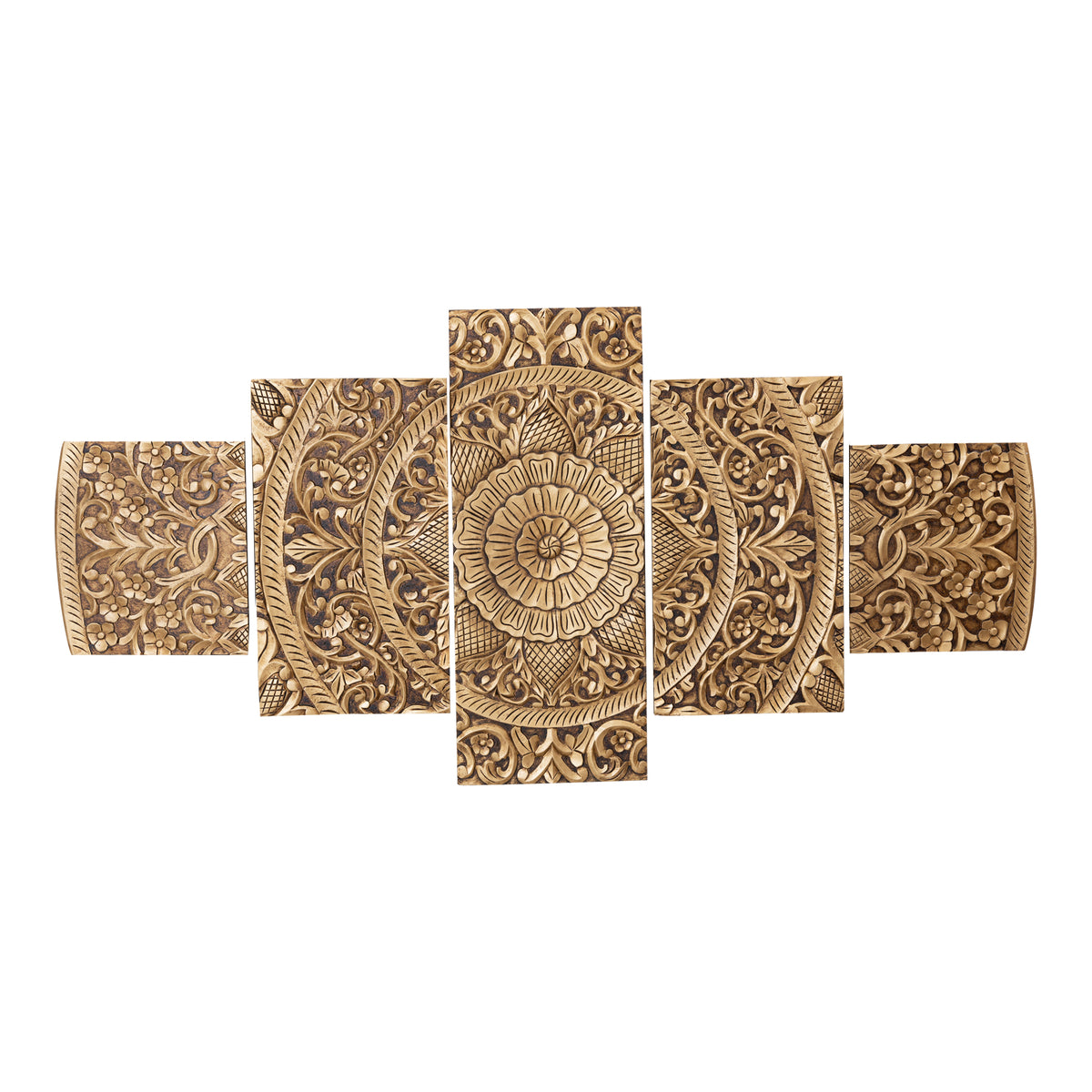 Panel de pared Sharlene - 180x90cm - MDF - Dorado PTMD