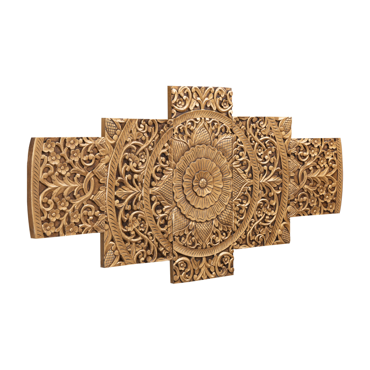 Panel de pared Sharlene - 180x90cm - MDF - Dorado PTMD