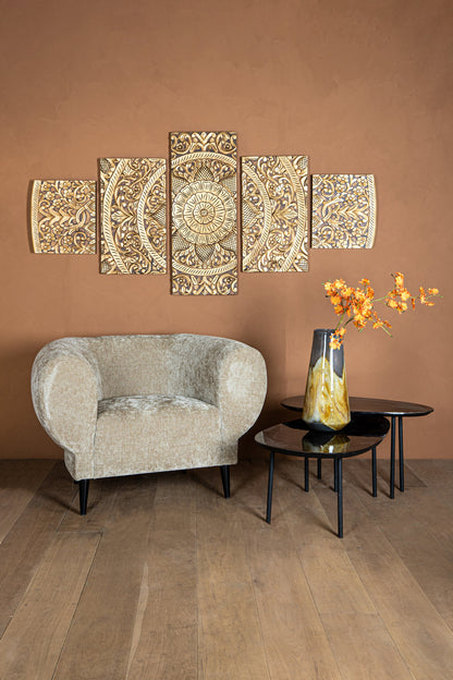 Panel de pared Sharlene - 180x90cm - MDF - Dorado PTMD