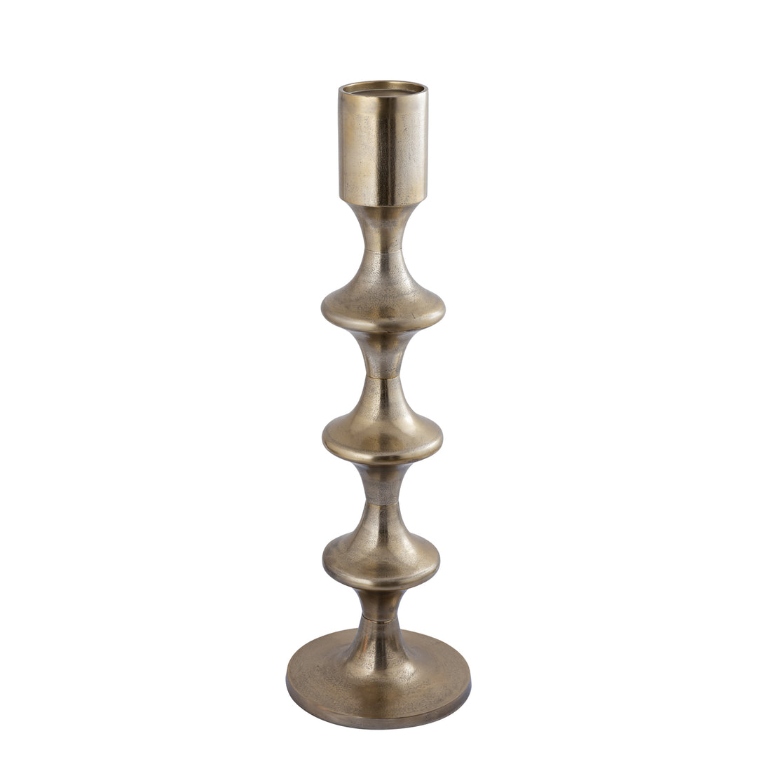 Taika Gold candelabro redondo de aluminio pestañas H92cm PTMD