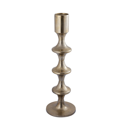 Taika Gold candelabro redondo de aluminio pestañas H92cm PTMD