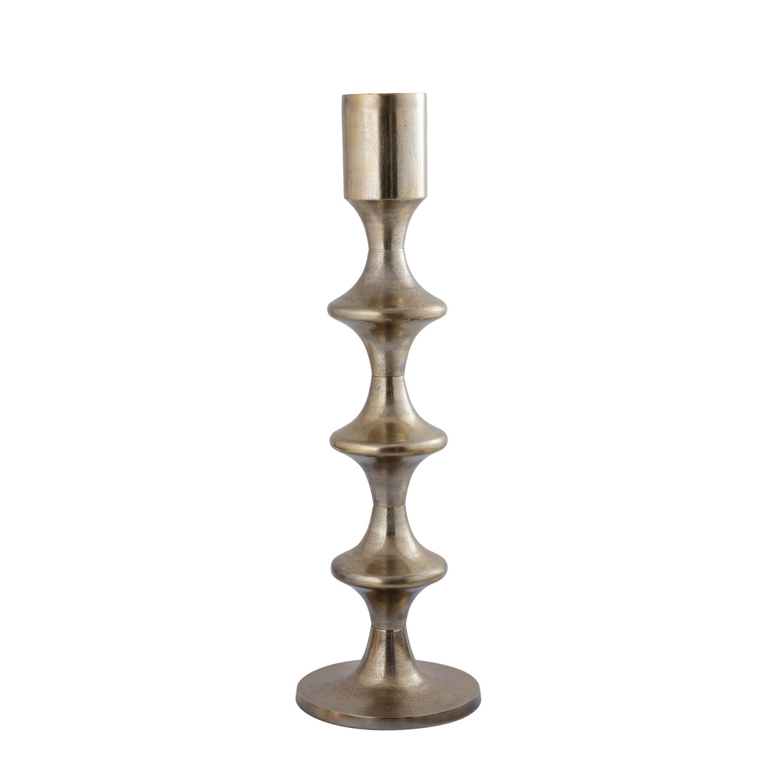 Taika Gold candelabro redondo de aluminio pestañas H92cm PTMD