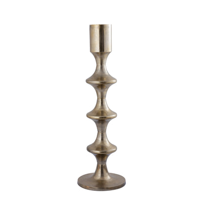 Taika Gold candelabro redondo de aluminio pestañas H92cm PTMD