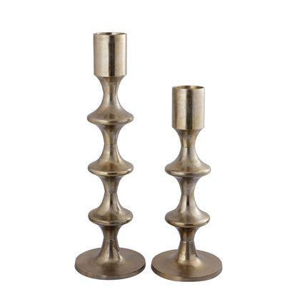Taika Gold candelabro redondo de aluminio pestañas H92cm PTMD