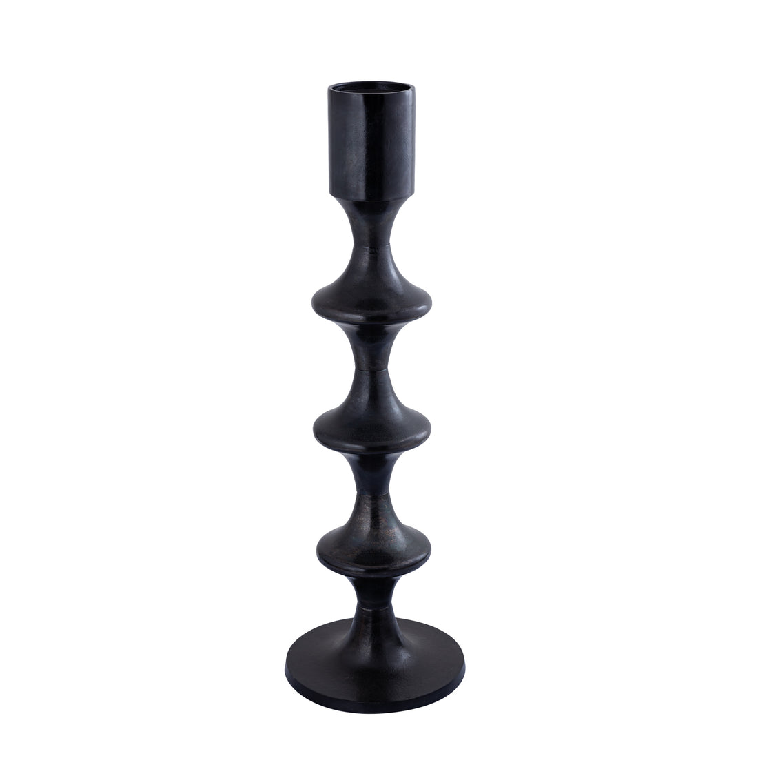Castiñol redondo de aluminio Taika Black con pestañas H92cm PTMD
