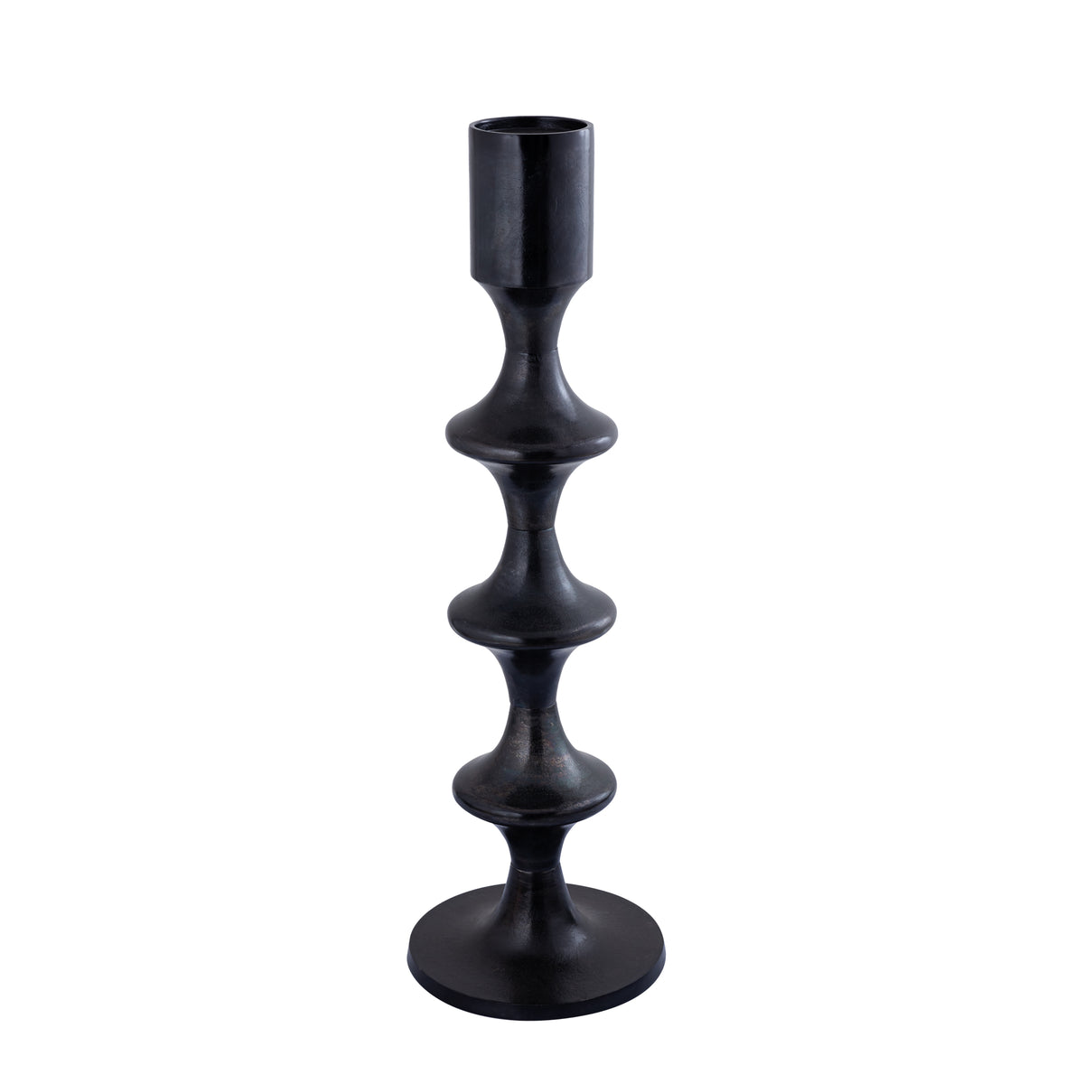 Castiñol redondo de aluminio Taika Black con pestañas H92cm PTMD