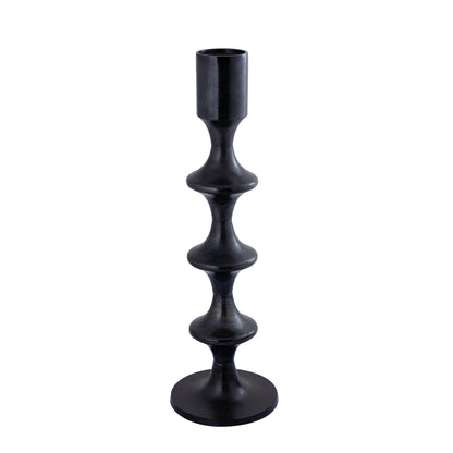Castiñol redondo de aluminio Taika Black con pestañas H92cm PTMD