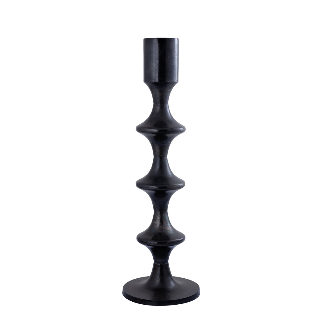 Castiñol redondo de aluminio Taika Black con pestañas H92cm PTMD
