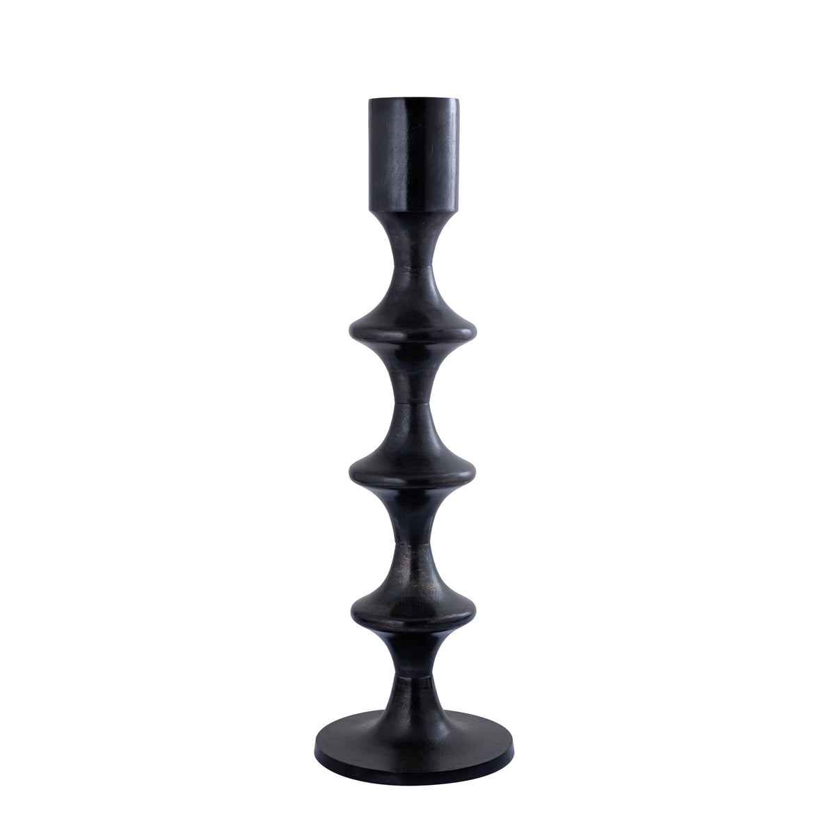 Castiñol redondo de aluminio Taika Black con pestañas H92cm PTMD