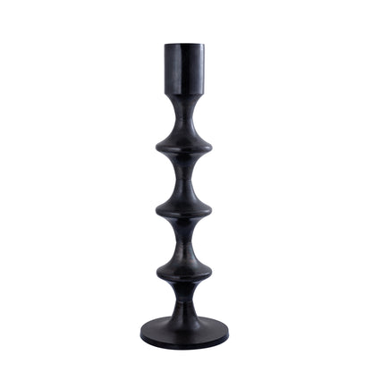 Castiñol redondo de aluminio Taika Black con pestañas H92cm PTMD