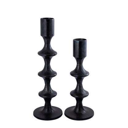 Castiñol redondo de aluminio Taika Black con pestañas H92cm PTMD