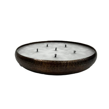 Vela redonda martillada de aluminio color cobre Bunty M PTMD