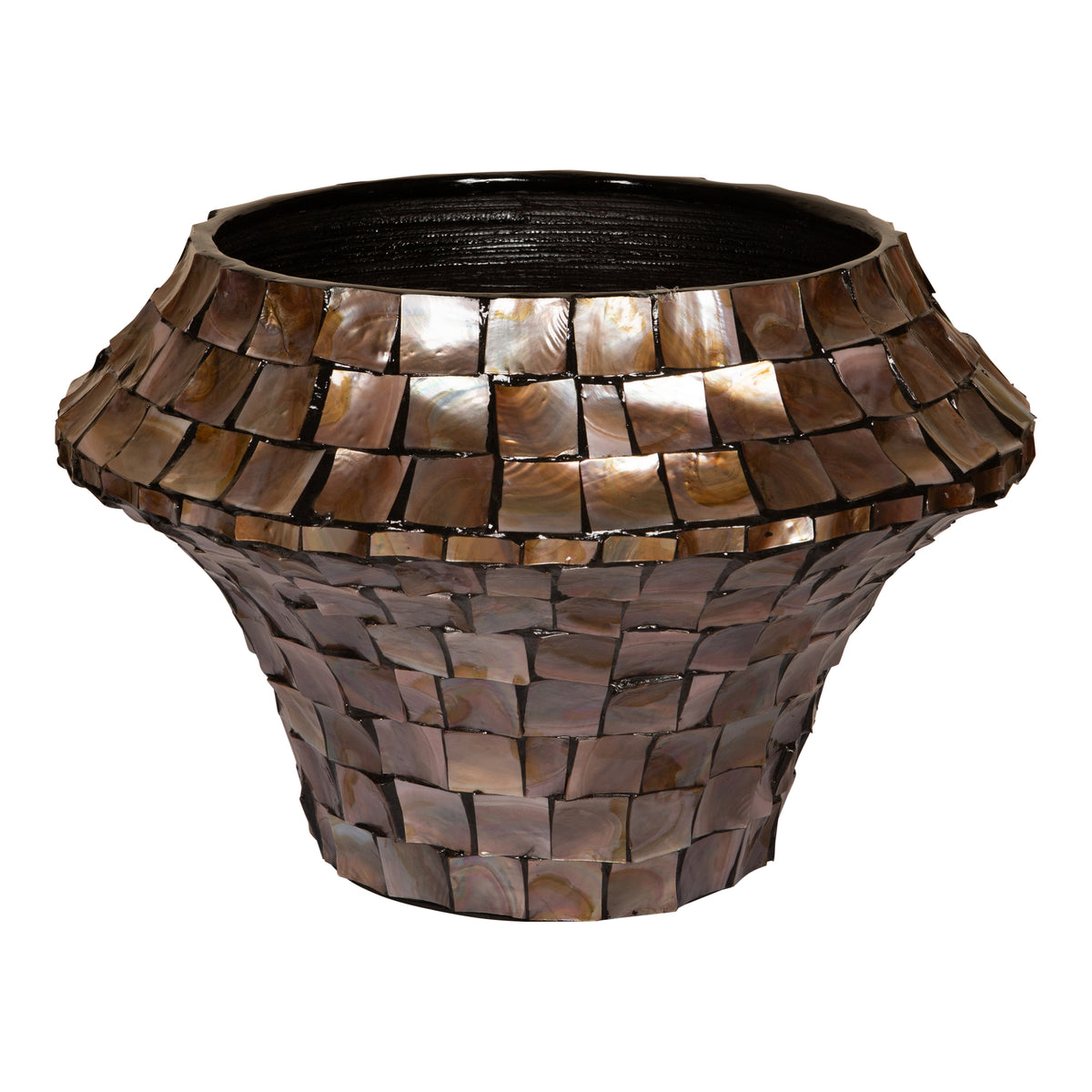 Daven Bronce Poly Shell Maceta de Bambú Redonda Grande PTMD