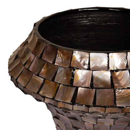Daven Bronce Poly Shell Maceta de Bambú Redonda Grande PTMD
