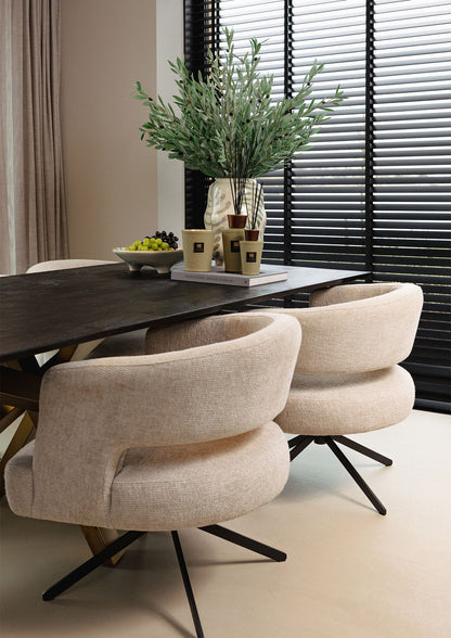 Silla de comedor Baldr Cream Legacy 15, patas negro paloma PTMD