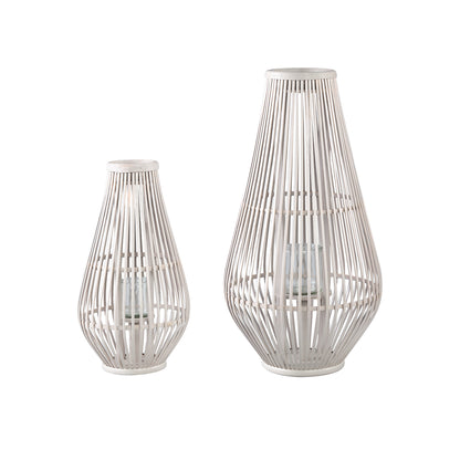 Lámpara Lysia L- 35x35x68 cm - Vidrio - Blanco PTMD