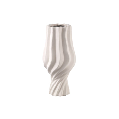 Jarrón grande Clair Cream Ceramic Swirl PTMD