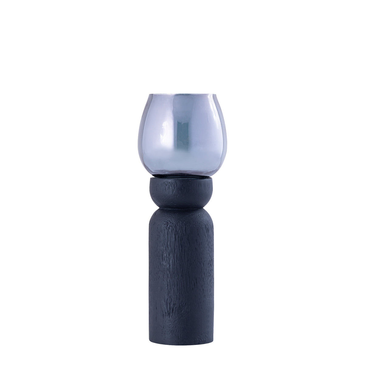 Portavelas Qez Madera de mango Negro Lote de 3 PTMD