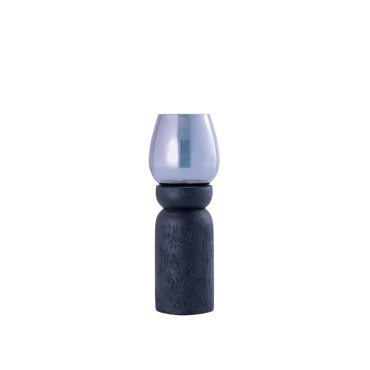 Portavelas Qez Madera de mango Negro Lote de 3 PTMD