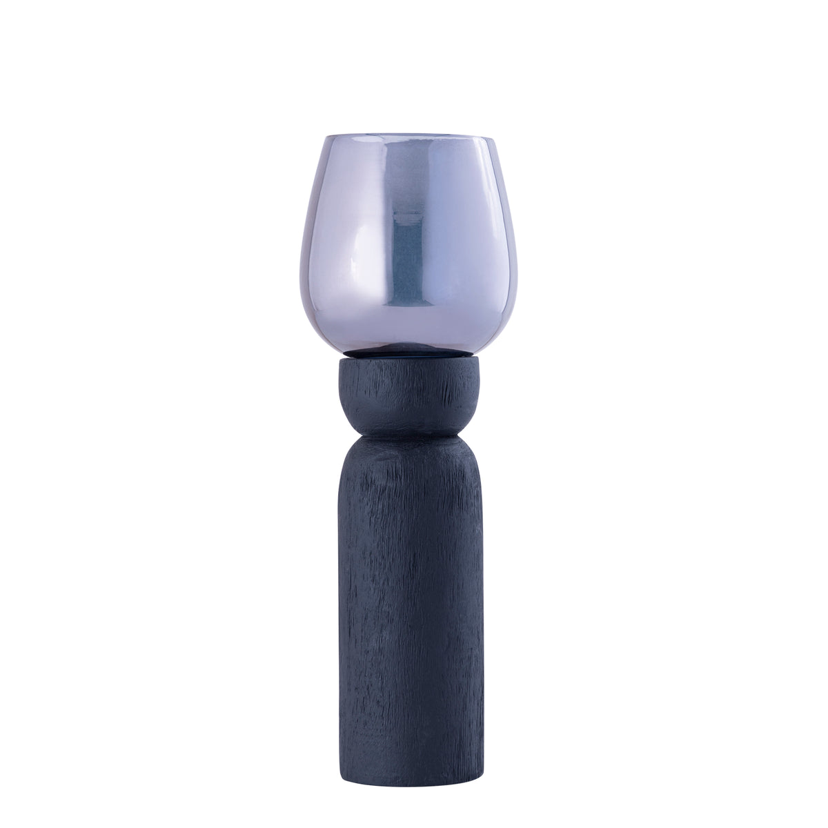 Portavelas Qez Madera de mango Negro Lote de 3 PTMD