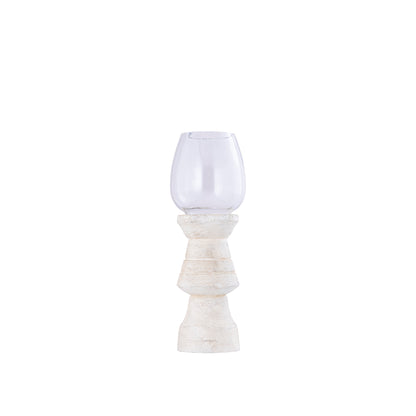 Lámpara de viento Qez Madera de mango Crema Lote de 3 PTMD