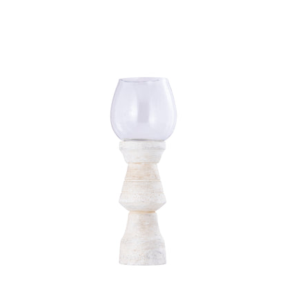 Lámpara de viento Qez Madera de mango Crema Lote de 3 PTMD