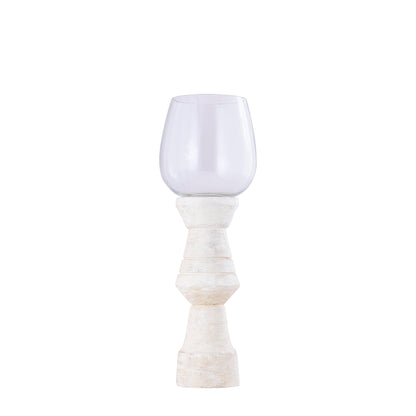 Lámpara de viento Qez Madera de mango Crema Lote de 3 PTMD