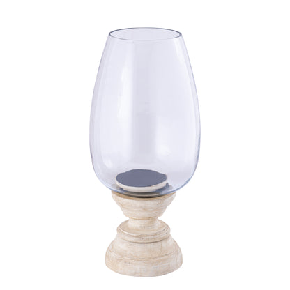 Portavelas Qez Madera de mango Crema XL Ø20x44cm PTMD