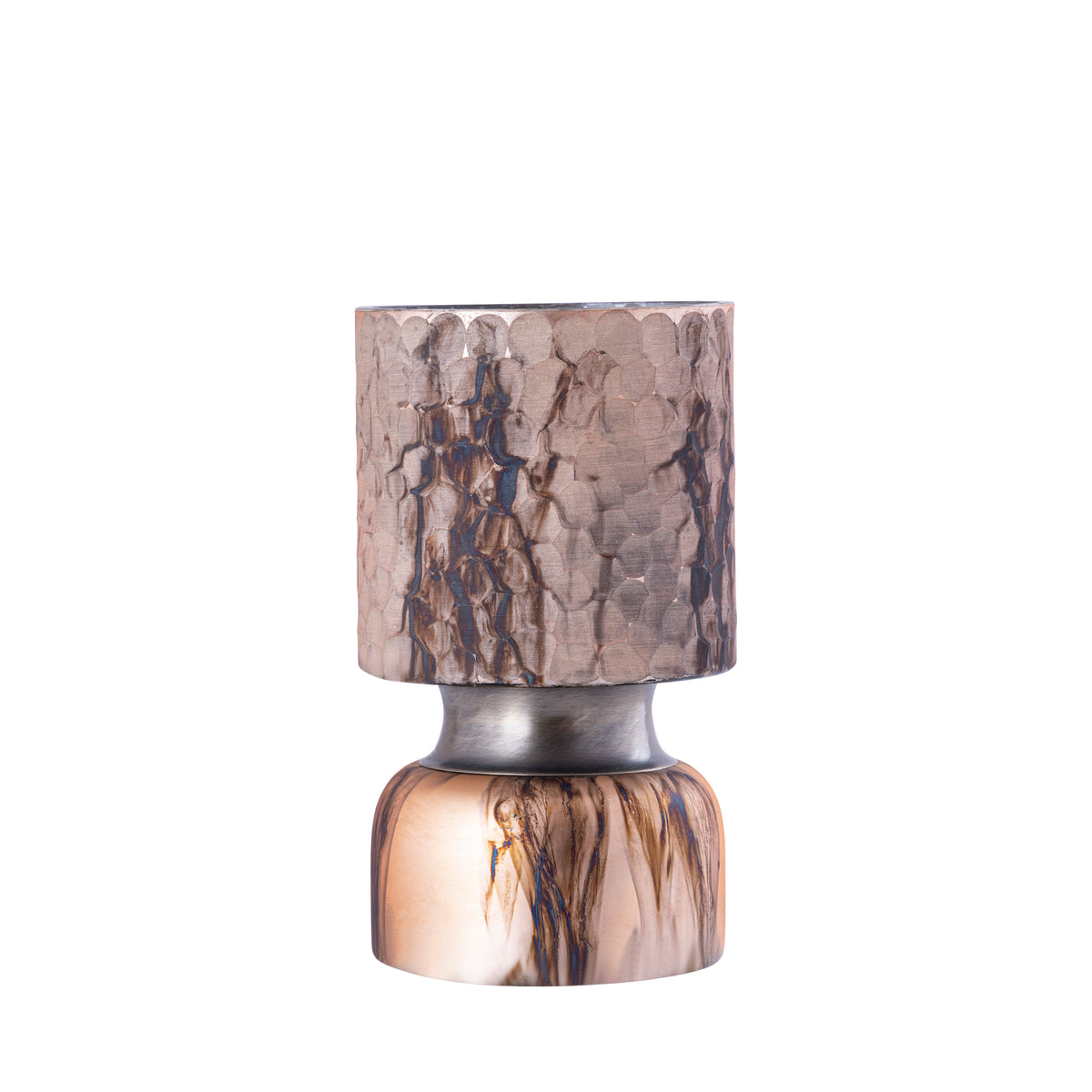 Belinsu Portavelas de viento Cobre Vidrio PTMD Set de 2