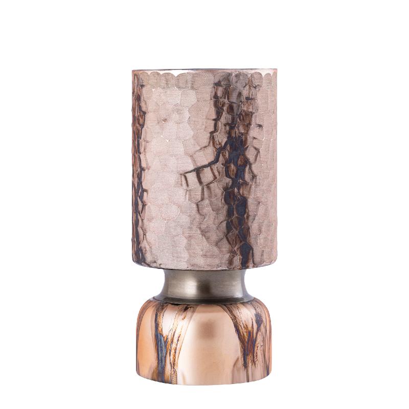 Belinsu Portavelas de viento Cobre Vidrio PTMD Set de 2