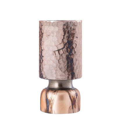 Belinsu Portavelas de viento Cobre Vidrio PTMD Set de 2