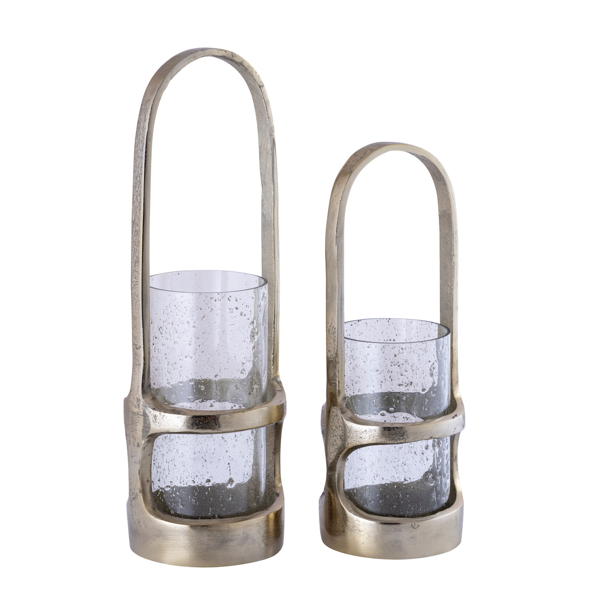 Farol Rahana S - 14x14x40 cm - Aluminio - Dorado PTMD