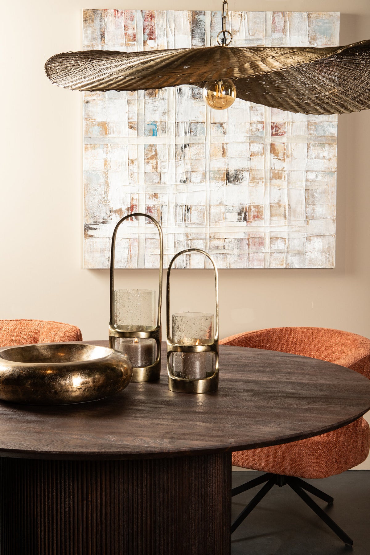 Farol Rahana S - 14x14x40 cm - Aluminio - Dorado PTMD