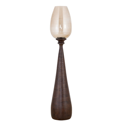 Midi Madera de Mango Stormlight Vidrio Ahumado Marrón Grande PTMD
