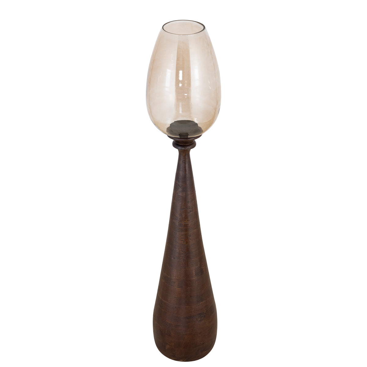 Midi Madera de Mango Stormlight Vidrio Ahumado Marrón Grande PTMD