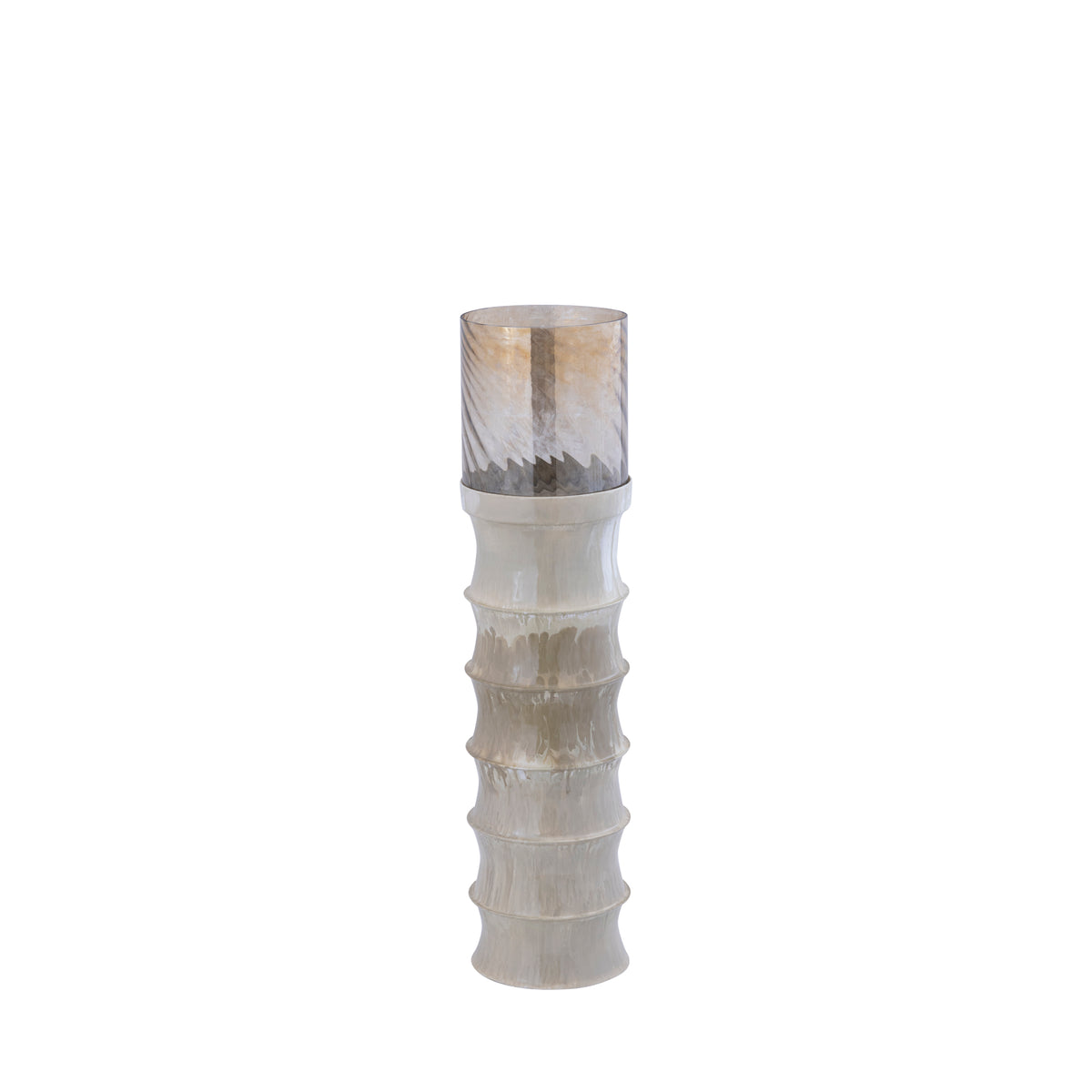 Portavelas Kaylyne Esmalte Crema Pequeño PTMD