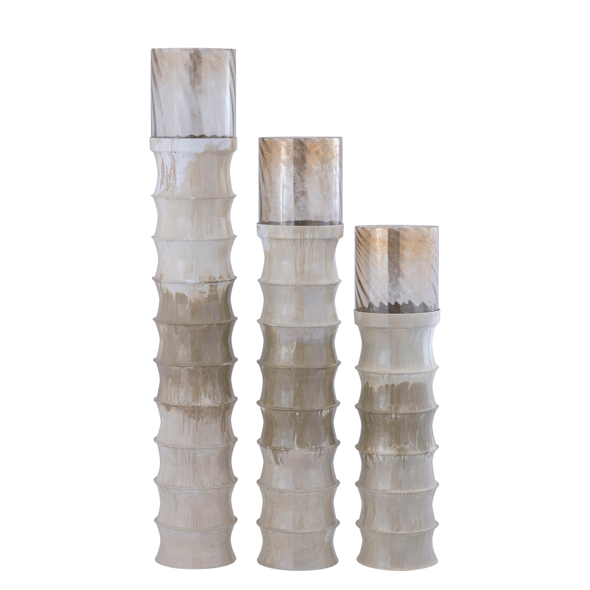 Portavelas Kaylyne Esmalte Crema Pequeño PTMD