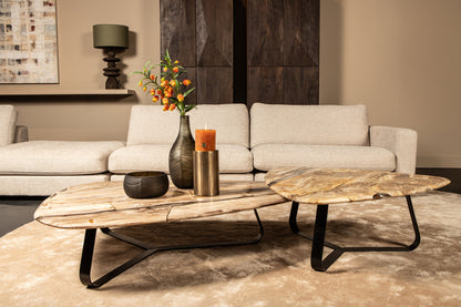 Mesa de centro Deeba de madera petrificada 95 PTMD
