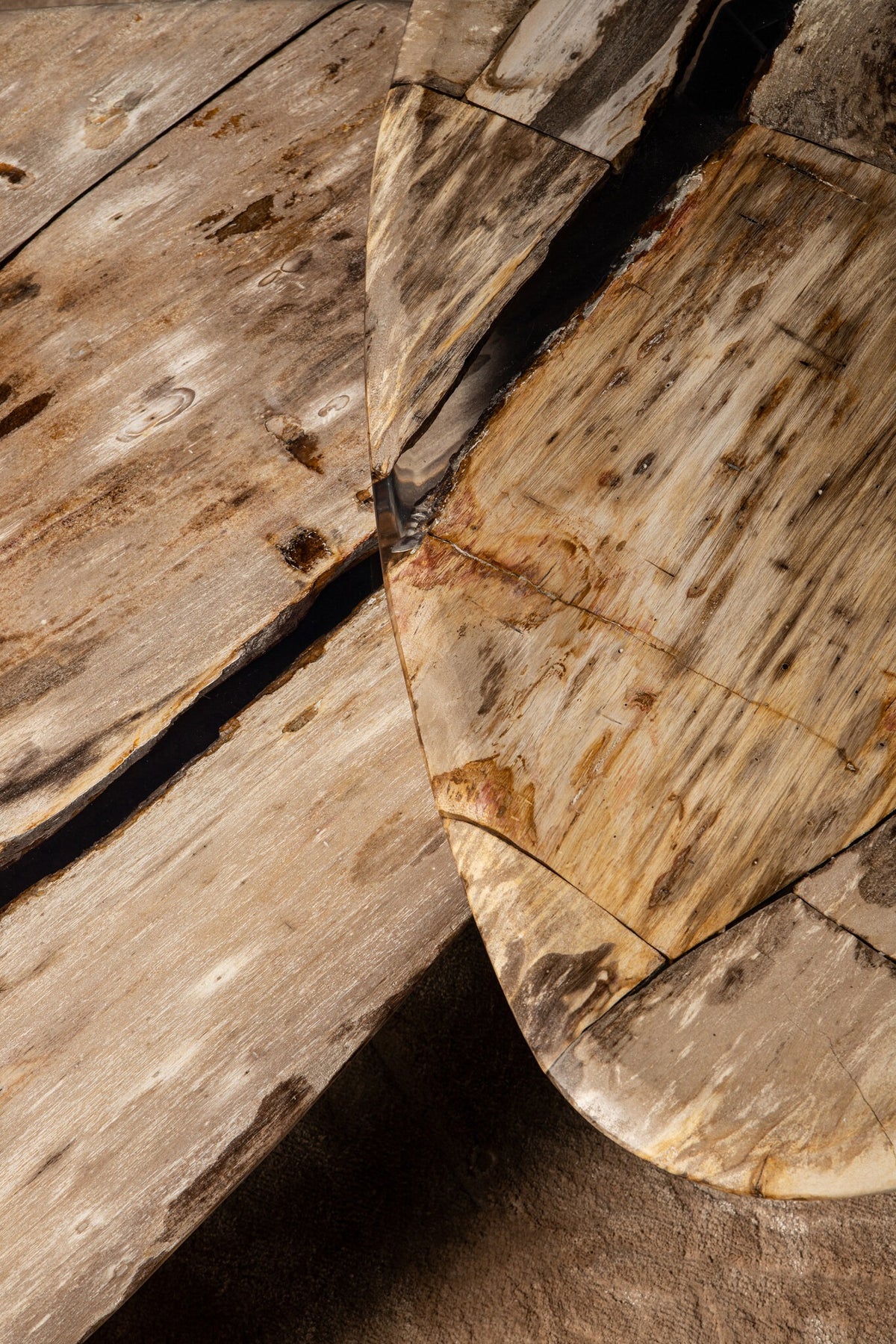 Mesa de centro Deeba de madera petrificada 95 PTMD
