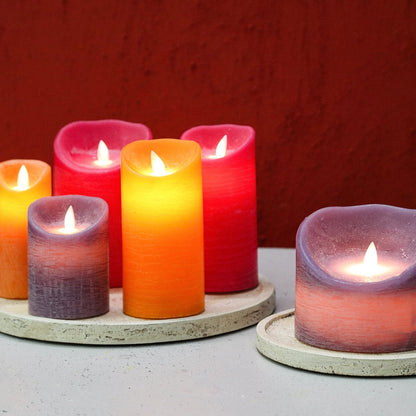 Set de 5 velas LED Lila Rústico PTMD