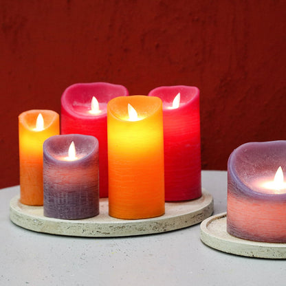 Set de 5 velas LED naranja rústico PTMD